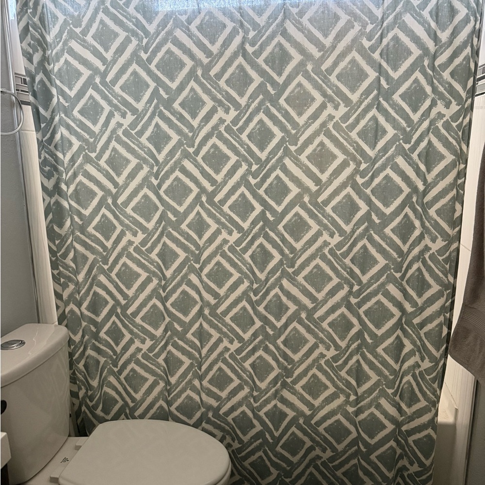 Westport Geometric Shower Curtain - Blue and White